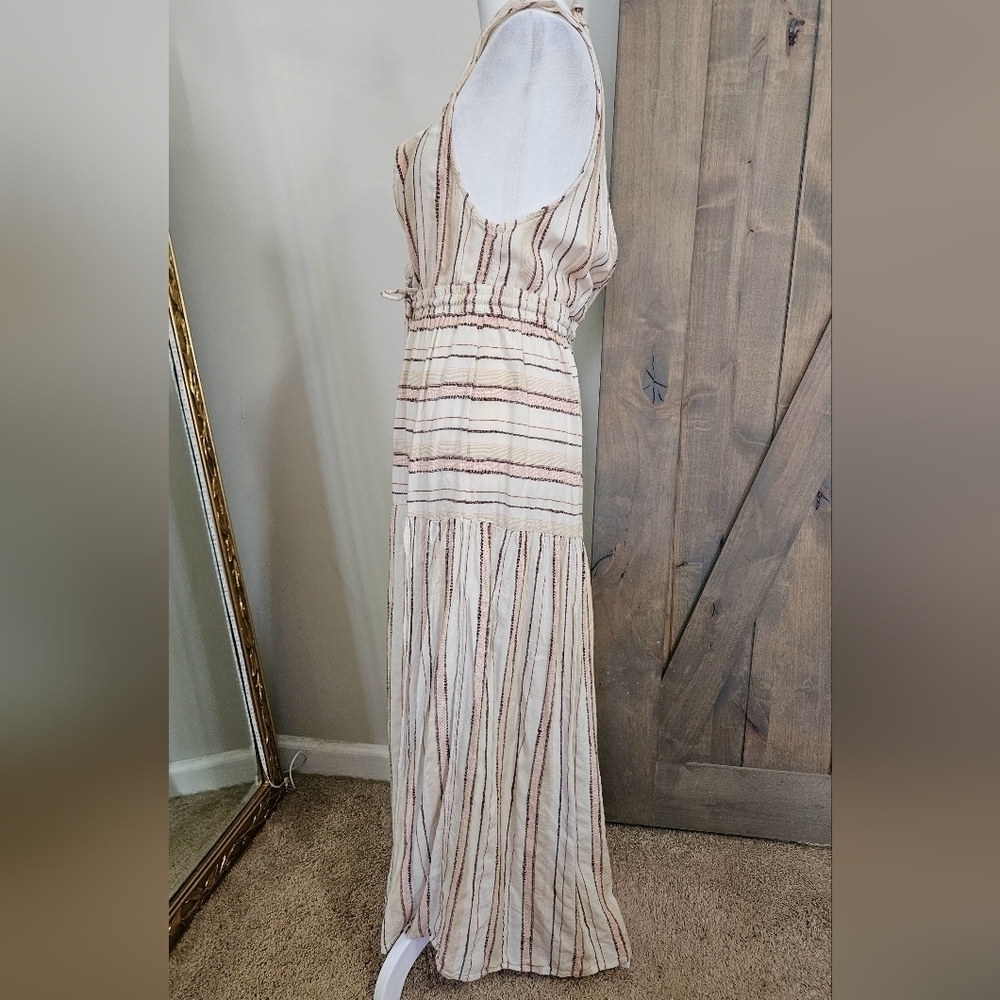L*Space Emma Sunsoaked Stripe Plunge Cover-Up Maxi Dress Size Small - Picture 9 of 15